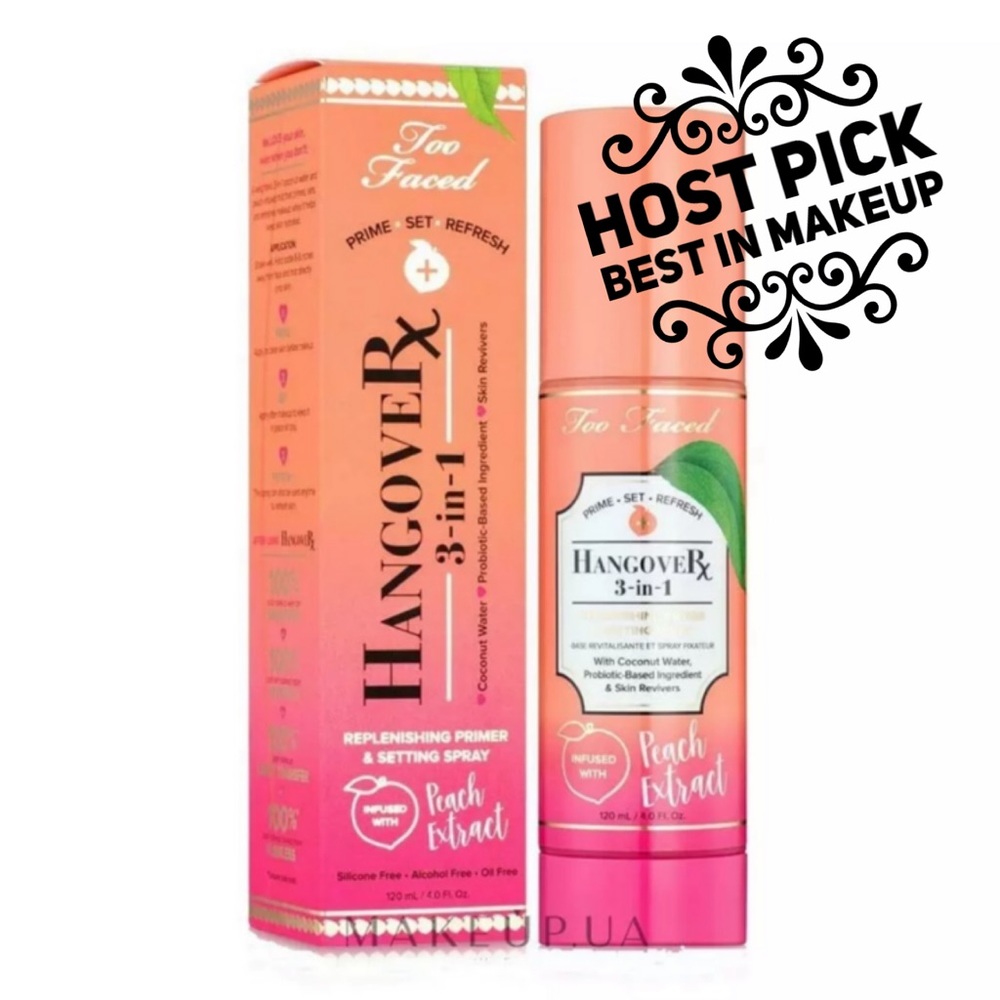 🆕Too Faced Hangover Rx 3-in-1 Peach Setting Spray